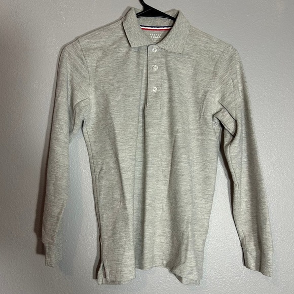 French Toast Uniform Polo Shirt Long Sleeve Gray School Top Kids L - Picture 1 of 4